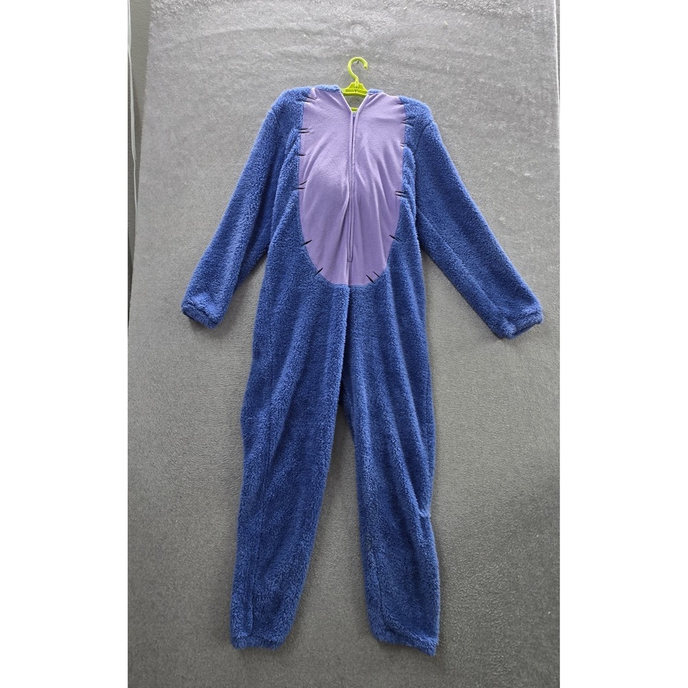 Disney Women Sleepwear M Blue Embroidered Fleece Eeyore One Piece Winnie